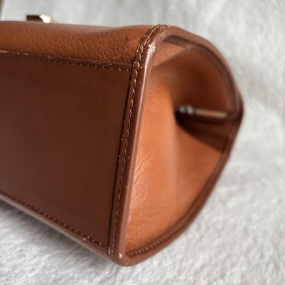 BURBERRYS Hand Bag Tote Purse Nova Check Leather Brown Authentic