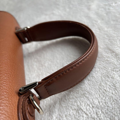 BURBERRYS Hand Bag Tote Purse Nova Check Leather Brown Authentic