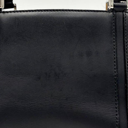 BURBERRY Hand Bag Tote Purse Nova Check Leather Black Authentic