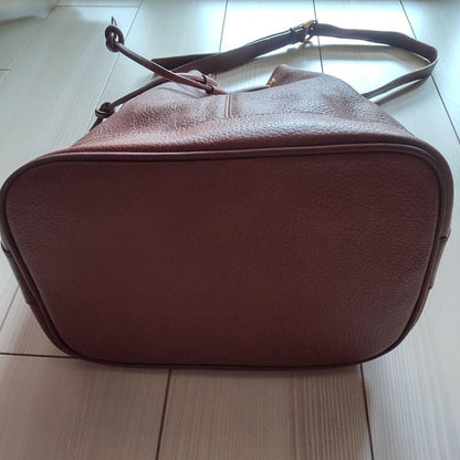 BURBERRY Shoulder Bag Purse Nova Check Leather Brown Authentic