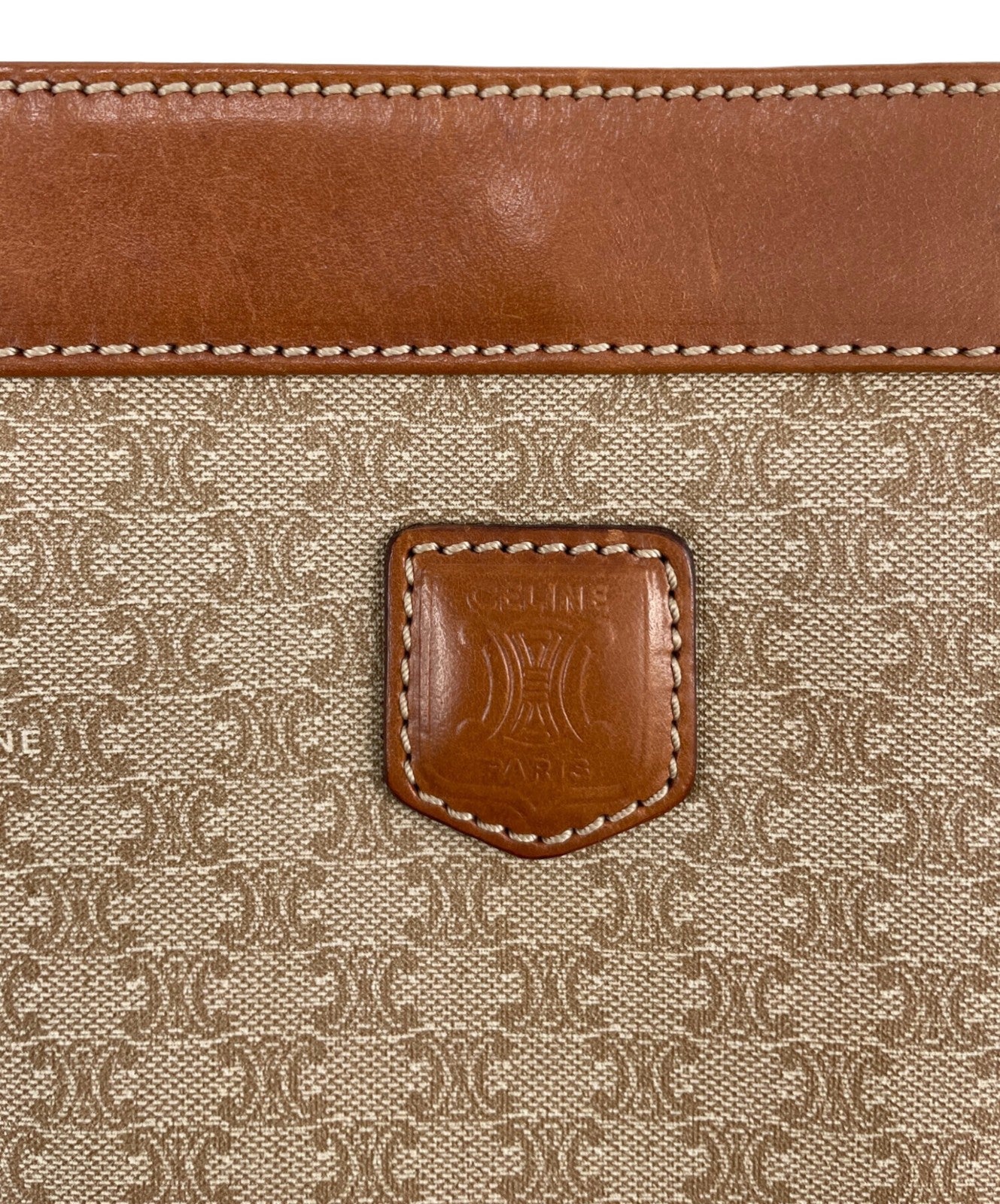CELINE Clutch Bag Second Bag Macadam Brown Authentic