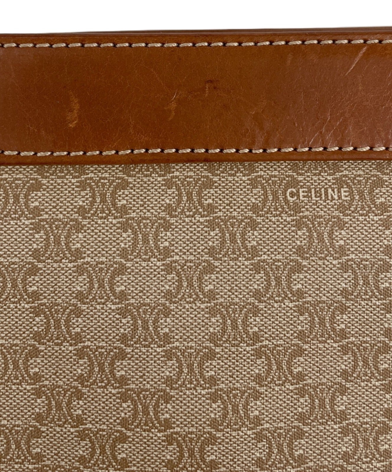 CELINE Clutch Bag Second Bag Macadam Brown Authentic