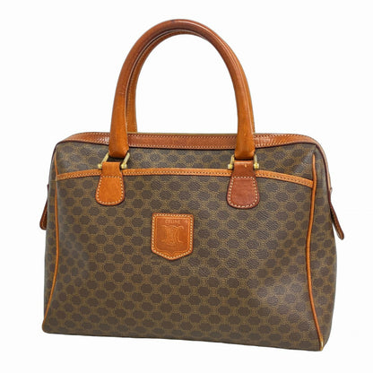 CELINE Hand Bag Tote Purse Macadam PVC Brown Authentic