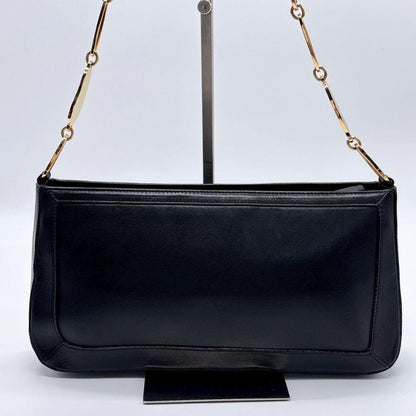 VERSACE Shoulder Bag Purse Medusa Leather Black Authentic