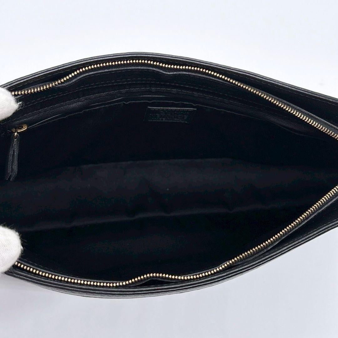 VERSACE Shoulder Bag Purse Medusa Leather Black Authentic