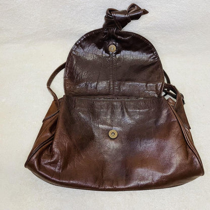 Dolce & Gabbana Shoulder Bag Purse Leather Brown Authentic