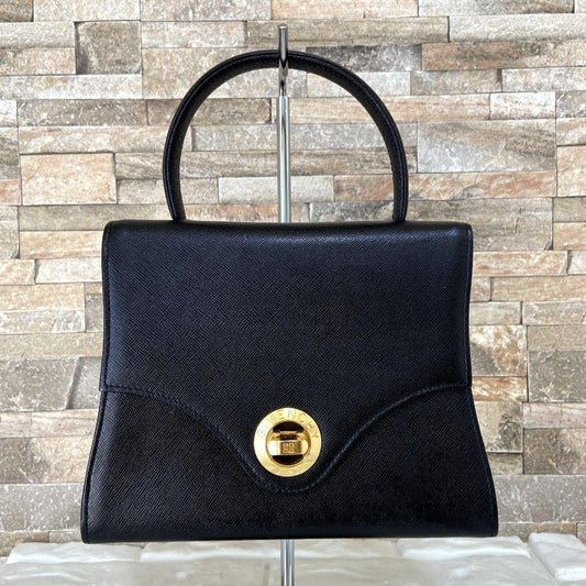 GIVENCHY Hand Bag Tote Purse 4G Leather Black Authentic