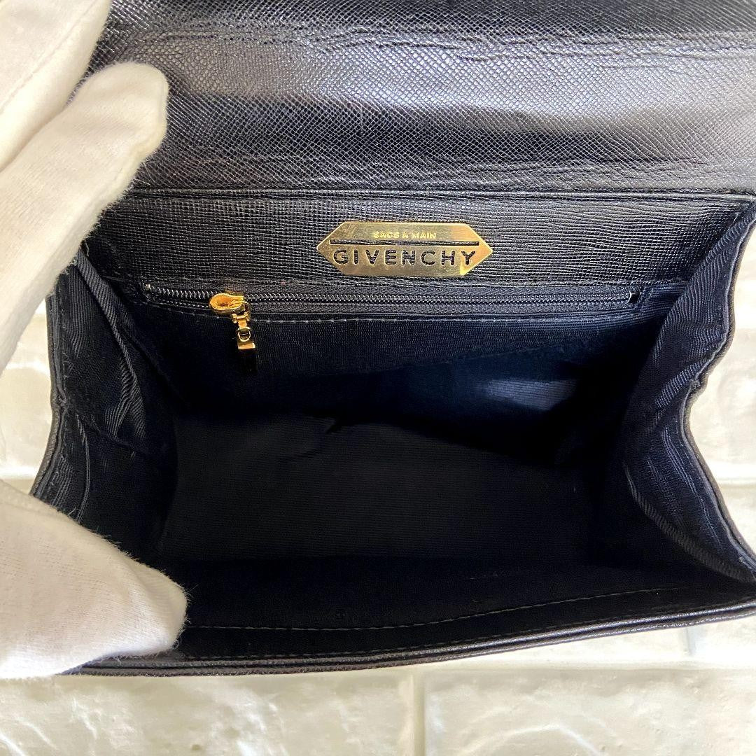 GIVENCHY Hand Bag Tote Purse 4G Leather Black Authentic