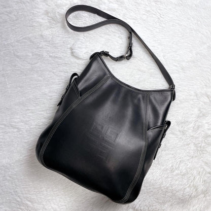 GIVENCHY Shoulder Bag Purse 4G Leather Black Authentic