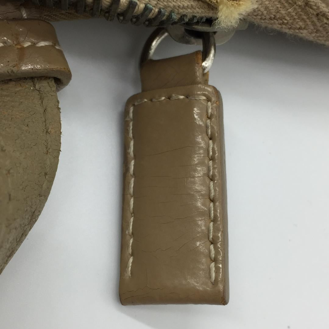 PRADA Hand Bag Tote Purse Logo Nylon Beige Khaki Authentic