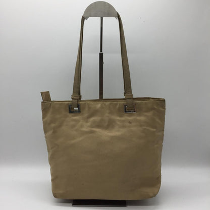 PRADA Hand Bag Tote Purse Logo Nylon Beige Khaki Authentic