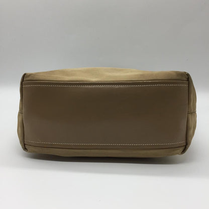 PRADA Hand Bag Tote Purse Logo Nylon Beige Khaki Authentic