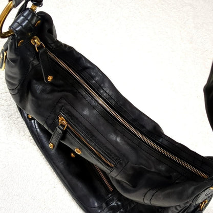 TOD'S Shoulder Bag Purse Leather Black Authentic