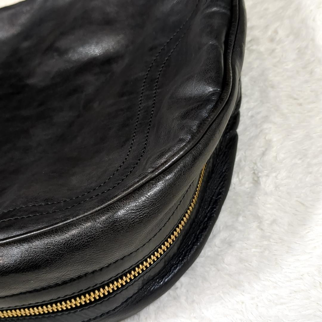 TOD'S Shoulder Bag Purse Leather Black Authentic