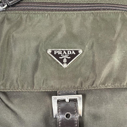 PRADA Shoulder Bag Purse Logo Nylon Khaki Authentic