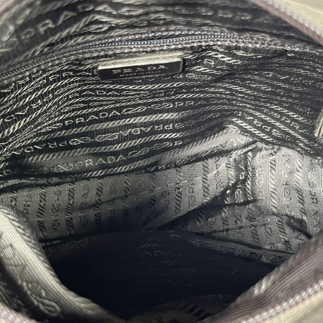 PRADA Shoulder Bag Purse Logo Nylon Khaki Authentic