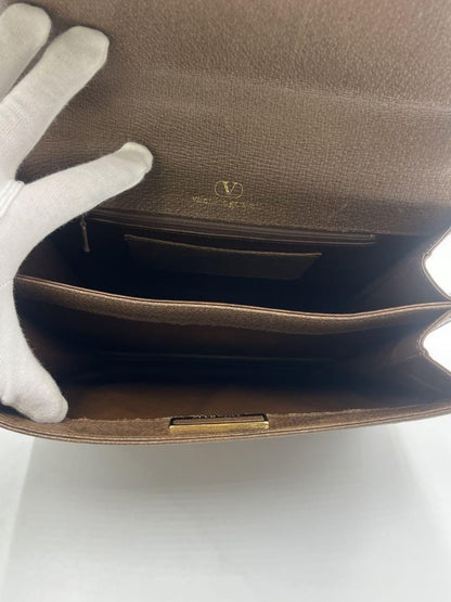 Valentino Garavani Hand Bag Tote Purse Brown Authentic