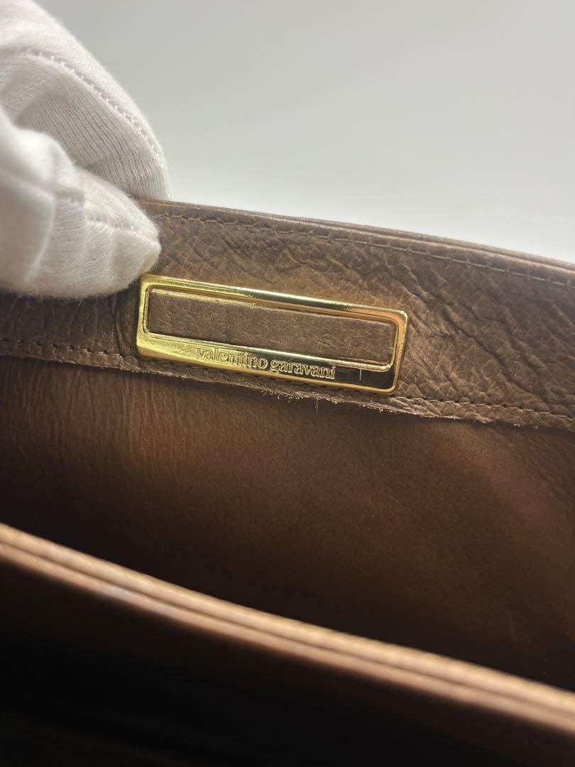 Valentino Garavani Hand Bag Tote Purse Brown Authentic
