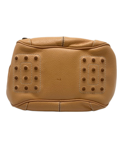 TOD'S Hand Bag Tote Purse Leather Camel Authentic