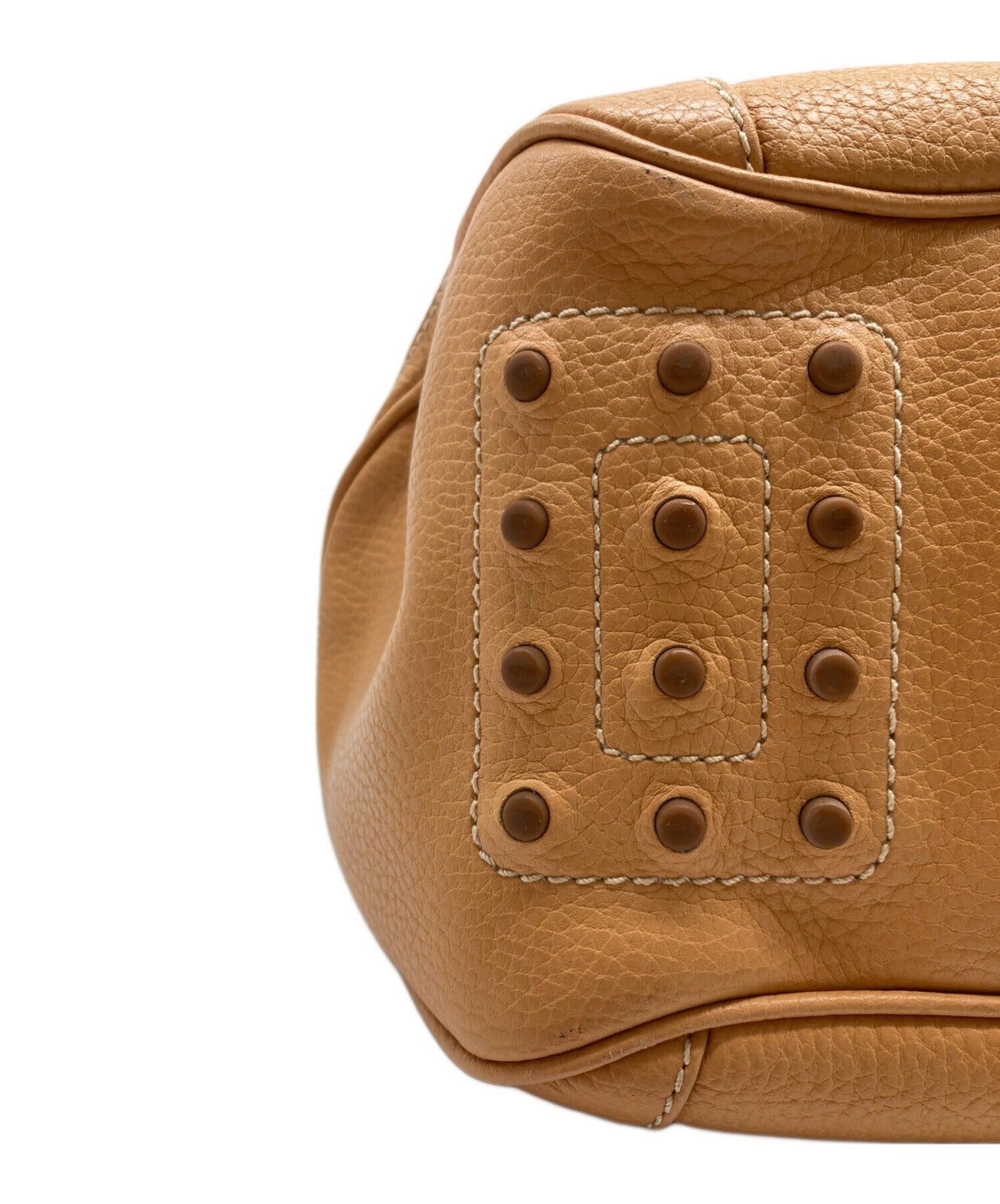TOD'S Hand Bag Tote Purse Leather Camel Authentic