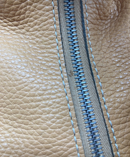 TOD'S Hand Bag Tote Purse Leather Camel Authentic