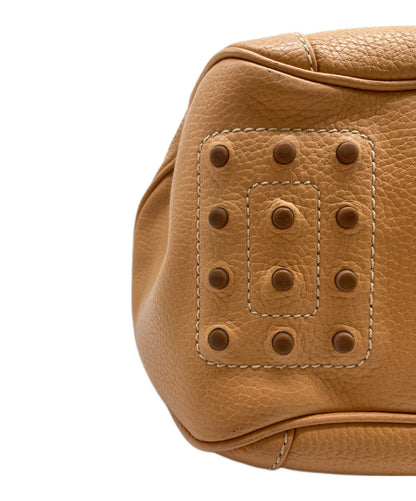 TOD'S Hand Bag Tote Purse Leather Camel Authentic