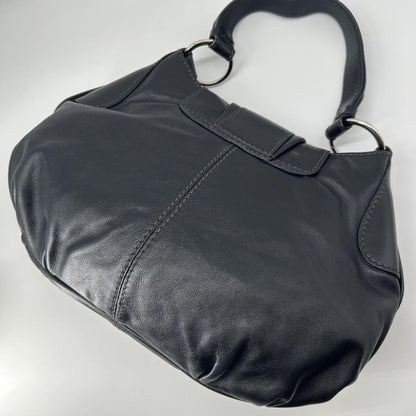 TOD'S Shoulder Bag Purse Leather Black Authentic