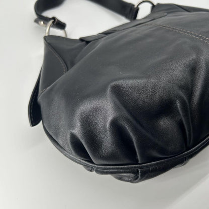 TOD'S Shoulder Bag Purse Leather Black Authentic