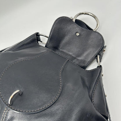 TOD'S Shoulder Bag Purse Leather Black Authentic