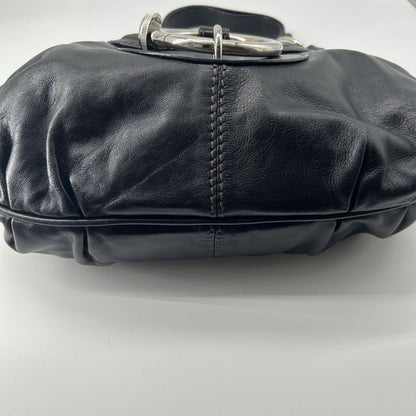 TOD'S Shoulder Bag Purse Leather Black Authentic