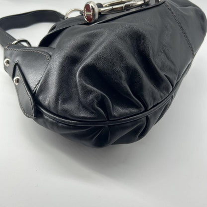 TOD'S Shoulder Bag Purse Leather Black Authentic