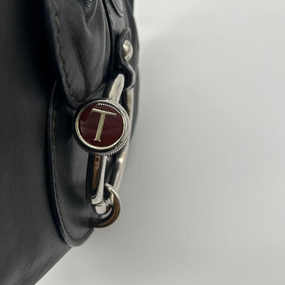 TOD'S Shoulder Bag Purse Leather Black Authentic