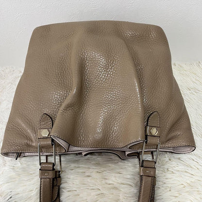 TOD'S Hand Bag Tote Purse Leather Beige Authentic