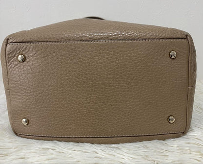 TOD'S Hand Bag Tote Purse Leather Beige Authentic