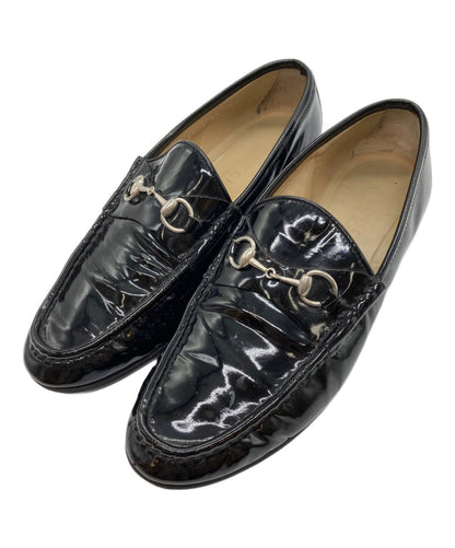 GUCCI Loafers Shoes Horse Bit EU 39 US 9 Leather Black Authentic