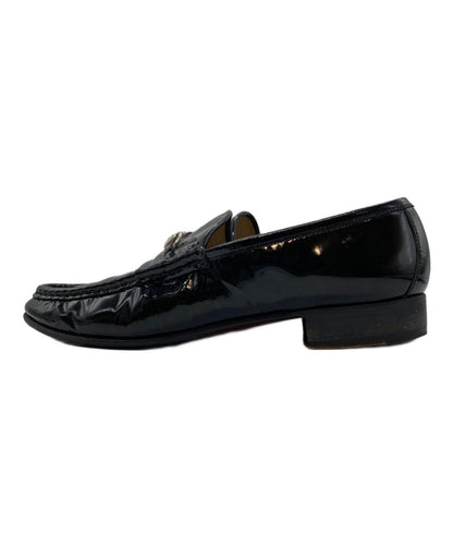 GUCCI Loafers Shoes Horse Bit EU 39 US 9 Leather Black Authentic