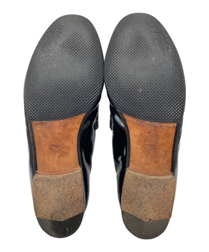GUCCI Loafers Shoes Horse Bit EU 39 US 9 Leather Black Authentic