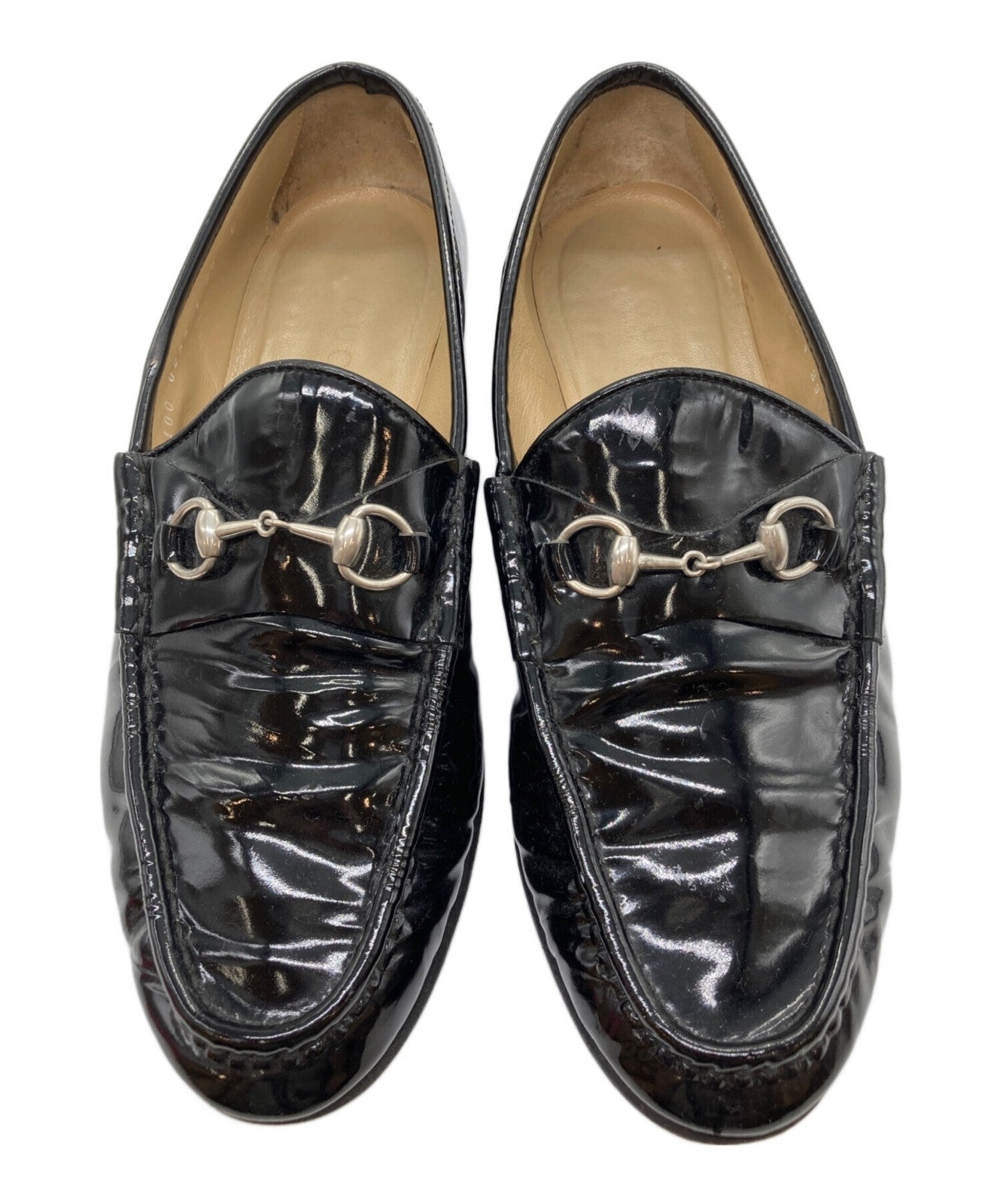 GUCCI Loafers Shoes Horse Bit EU 39 US 9 Leather Black Authentic