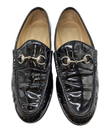 GUCCI Loafers Shoes Horse Bit EU 39 US 9 Leather Black Authentic