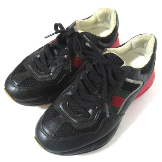 GUCCI Sneakers Shoes Low-Cut Sherry Line EU 38 US 8 Black Authentic