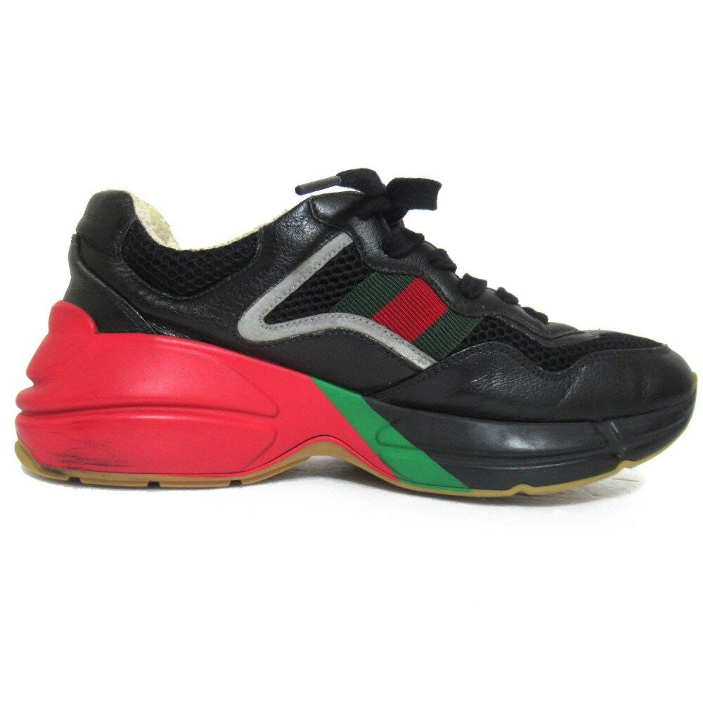 GUCCI Sneakers Shoes Low-Cut Sherry Line EU 38 US 8 Black Authentic