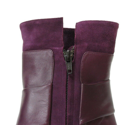FENDI Short Boots Shoes EU 37.5 US 7.5 Suede Leather Purple Authentic