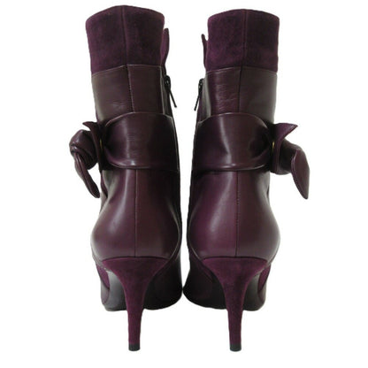 FENDI Short Boots Shoes EU 37.5 US 7.5 Suede Leather Purple Authentic