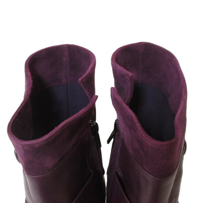 FENDI Short Boots Shoes EU 37.5 US 7.5 Suede Leather Purple Authentic