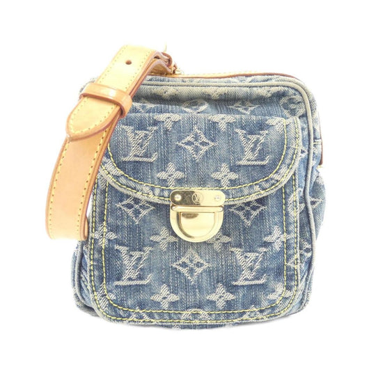 Louis Vuitton Shoulder Camera Bag Purse Monogram M95348 Denim Canvas Blue Auth
