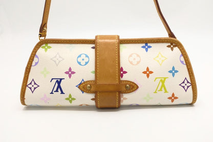 Louis Vuitton Shoulder Bag Purse Monogram M40049 White Multicolor Authentic