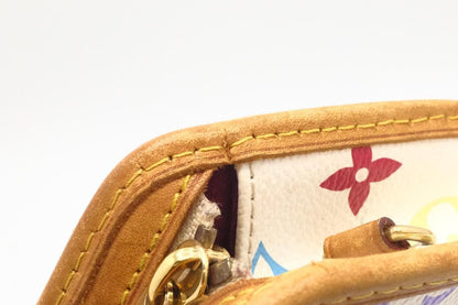 Louis Vuitton Shoulder Bag Purse Monogram M40049 White Multicolor Authentic