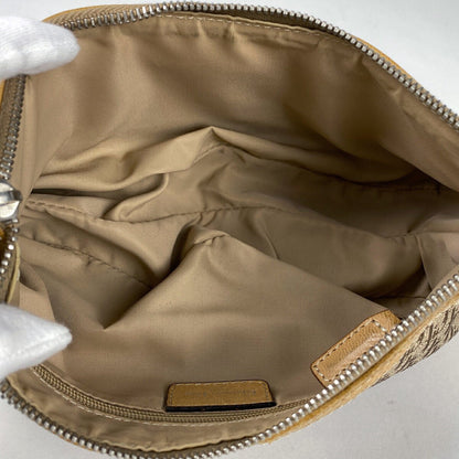 Christian Dior Shoulder Bag Purse Trotter Canvas Leather Brown Authentic