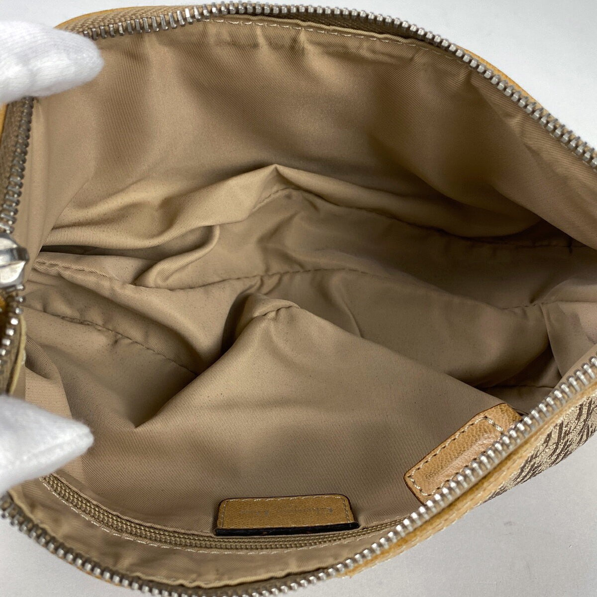 Christian Dior Shoulder Bag Purse Trotter Canvas Leather Brown Authentic