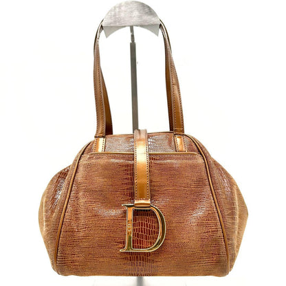 Christian Dior Hand Bag Tote Purse Brown Authentic